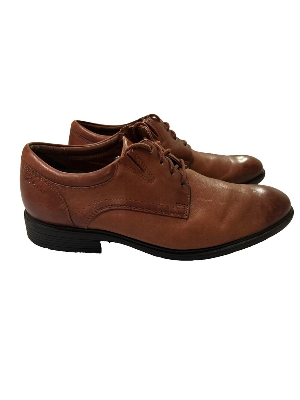 Clarks Men’s Shoes Size 9 M Steadwell Cap Toe Lace Up Oxford Dark Tan Leather